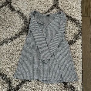 Casual gray dress.